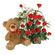 плюшевый мишка с красными розами. Саратов